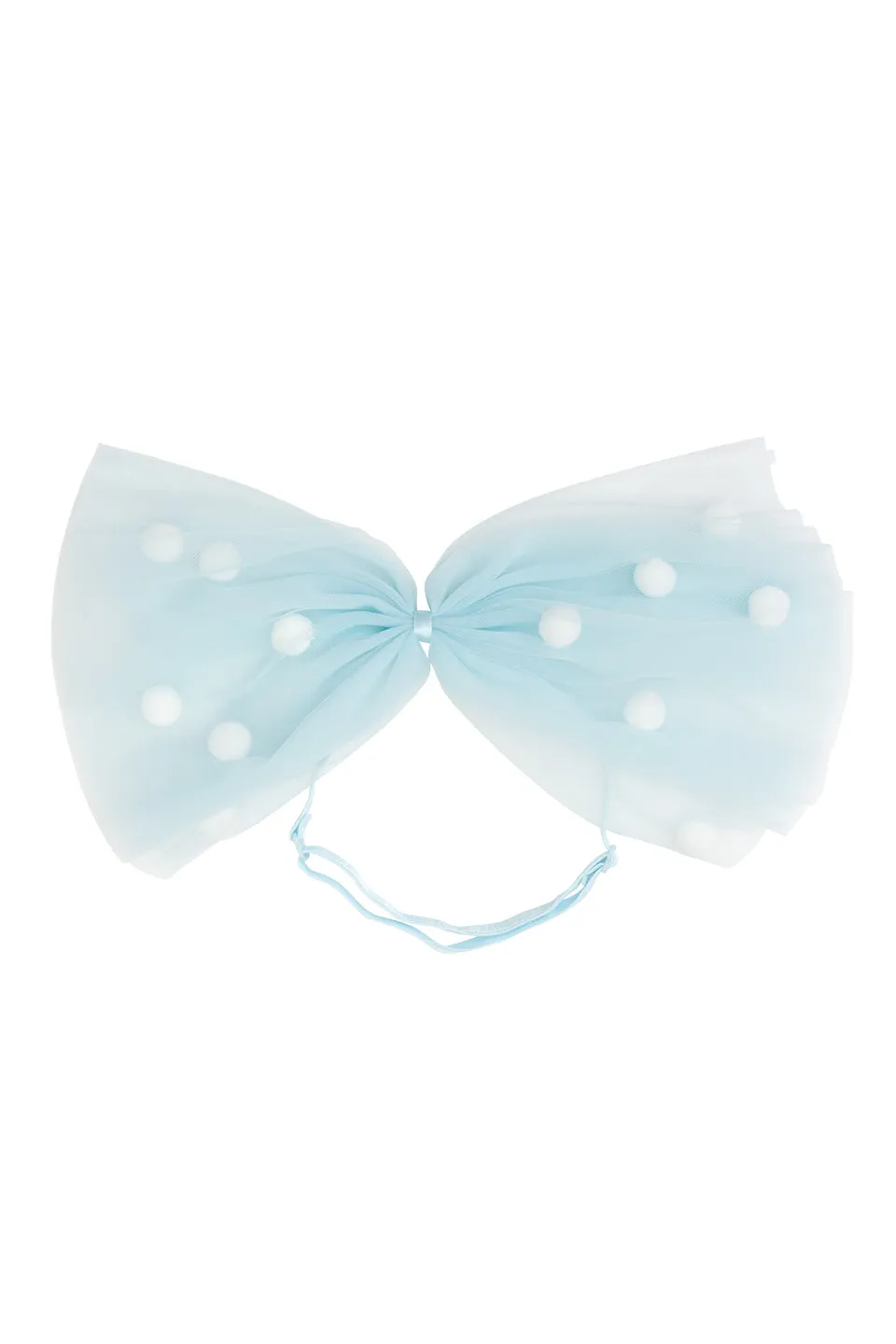 1940's Bow Wrap - Light Blue/White