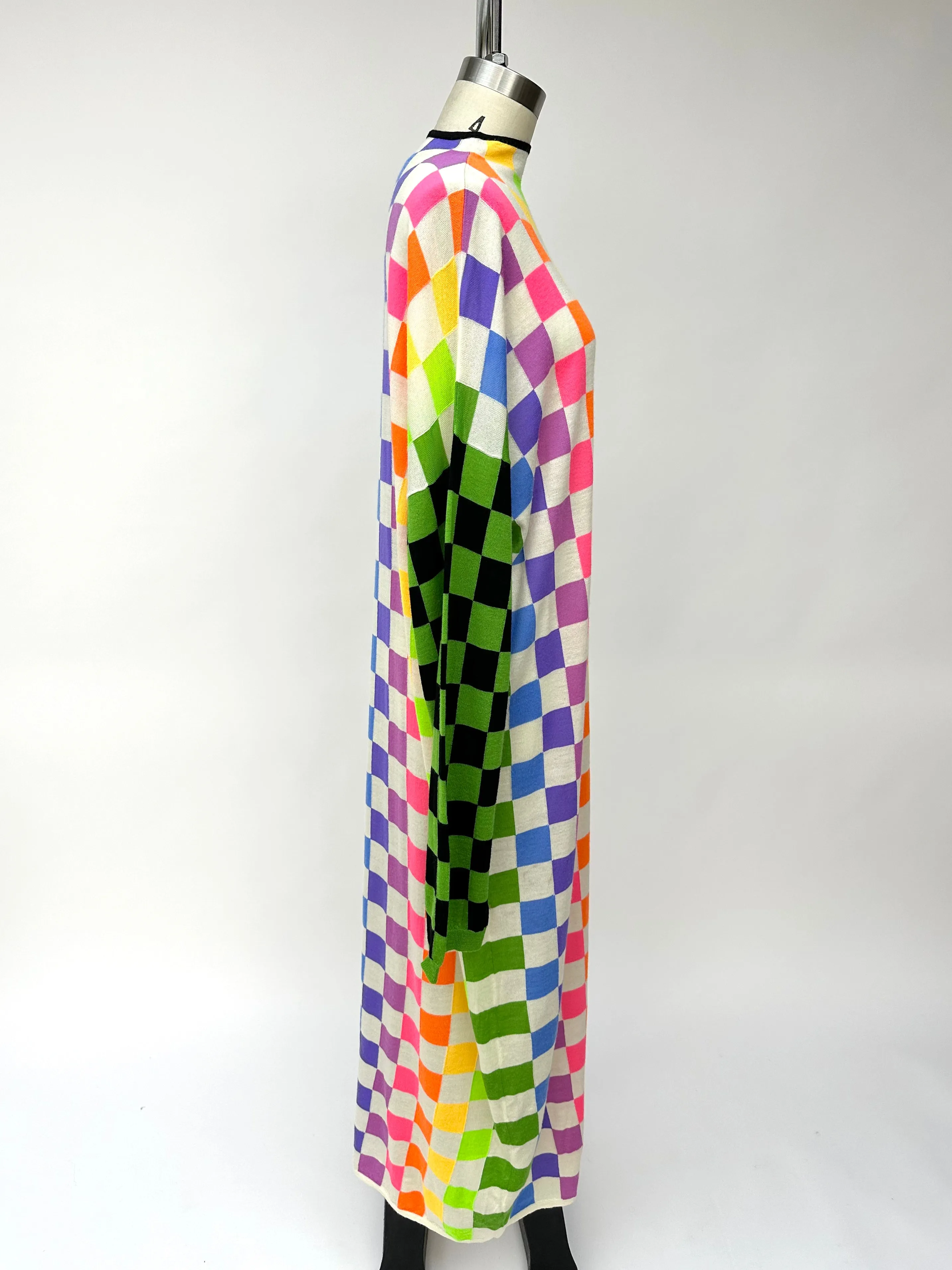 2021 Christopher John Rogers Wool Checkerboard Dress