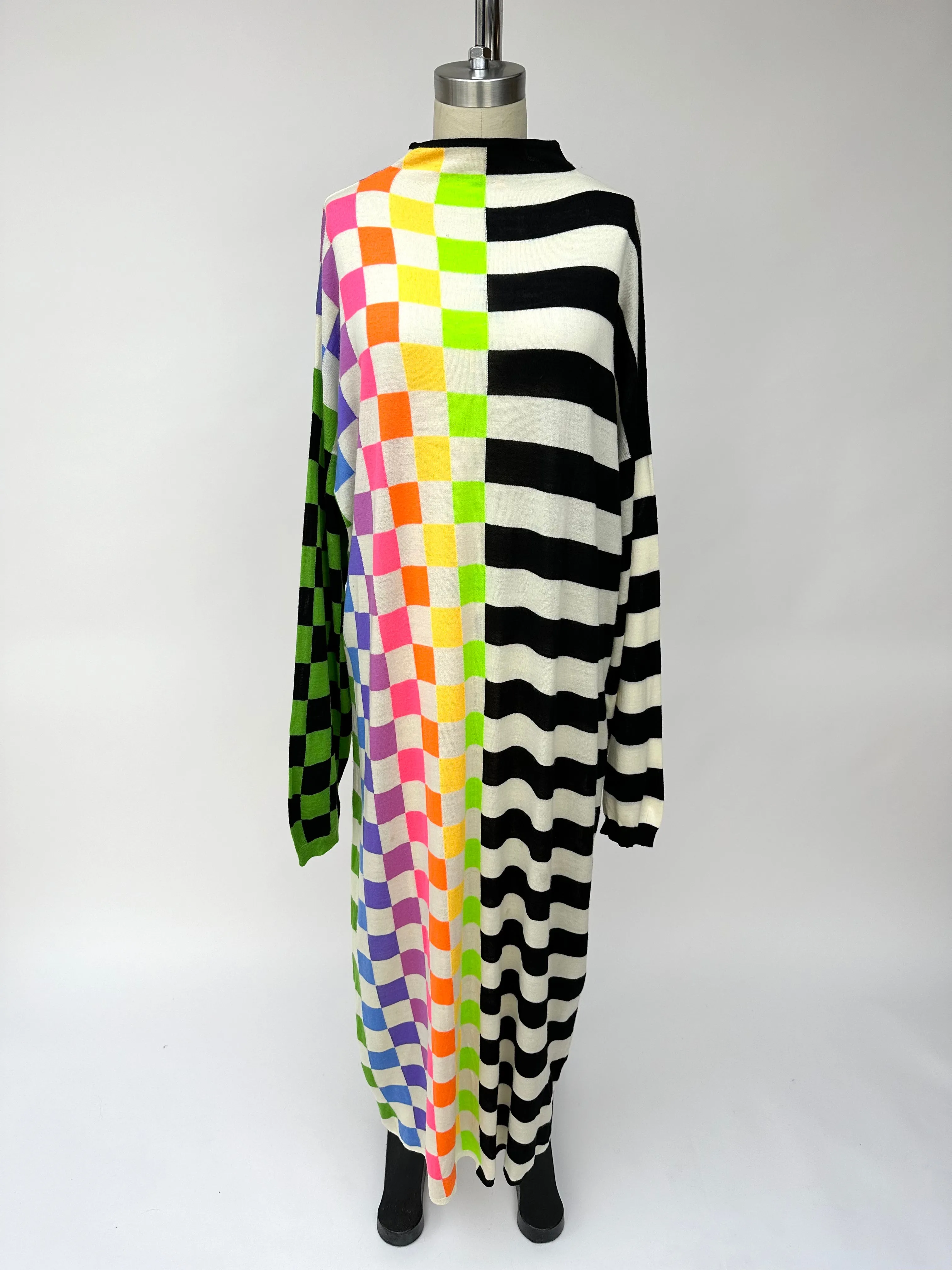 2021 Christopher John Rogers Wool Checkerboard Dress