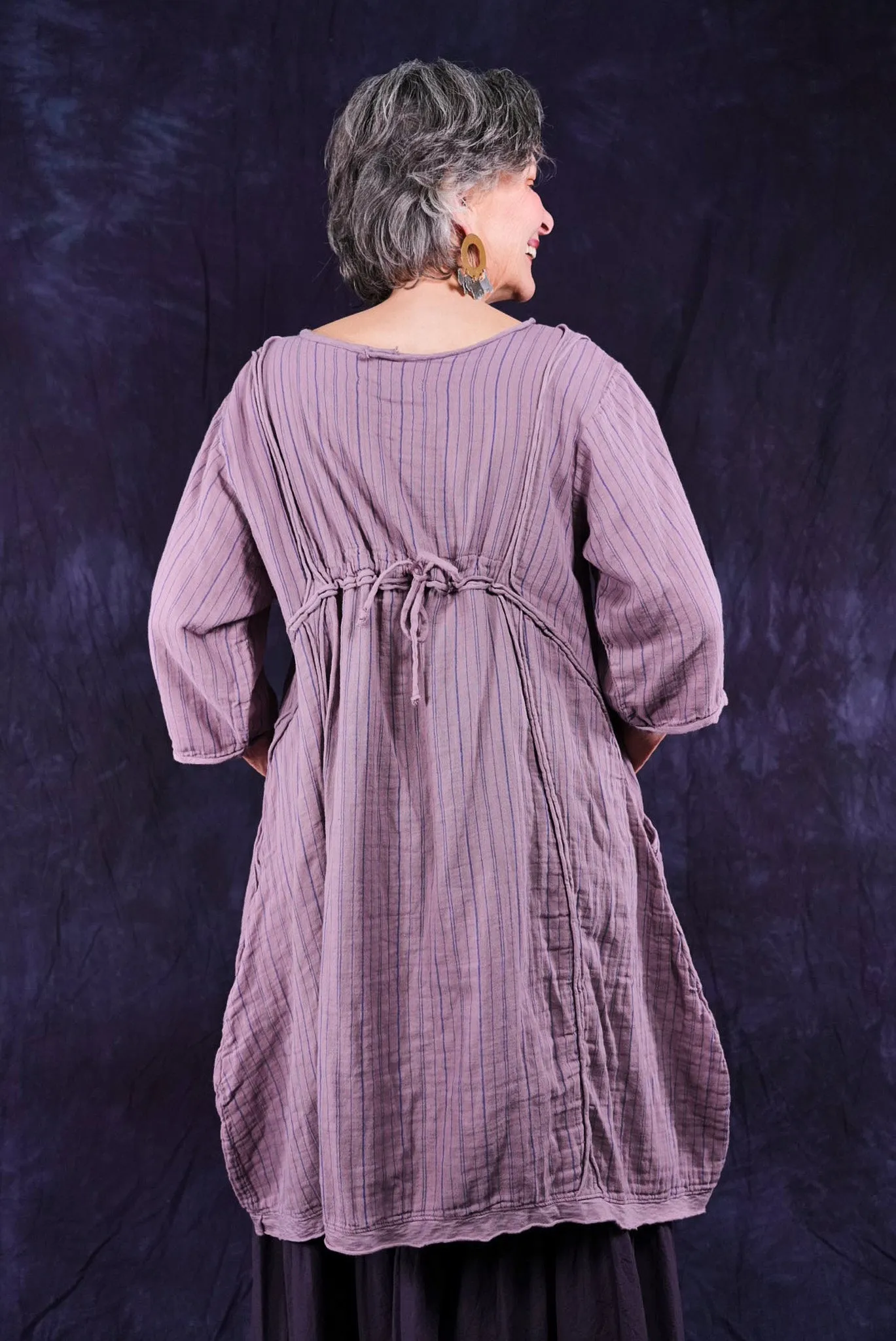 2120 Striped Daily Dress Rose Earth