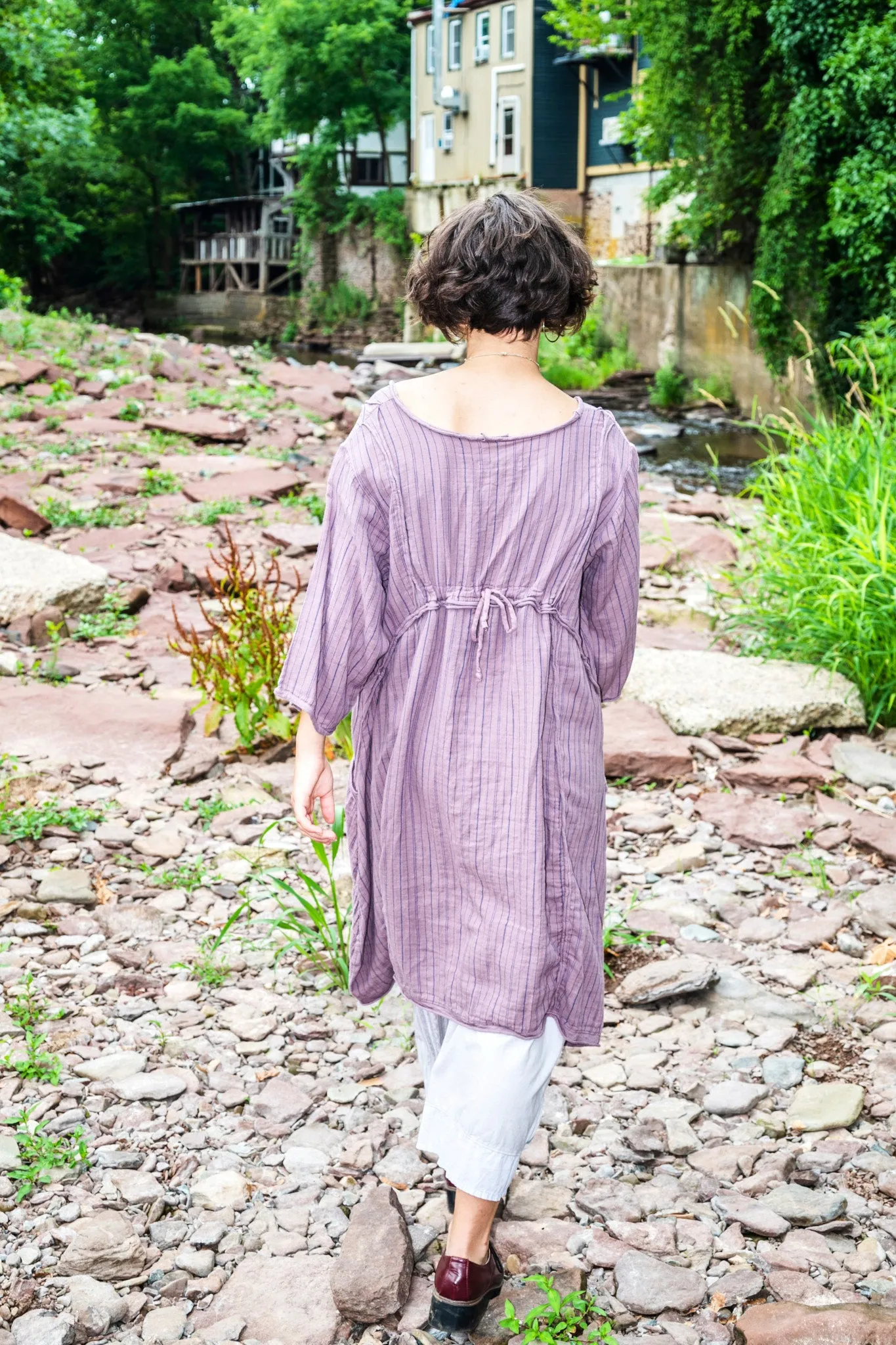 2120 Striped Daily Dress Rose Earth