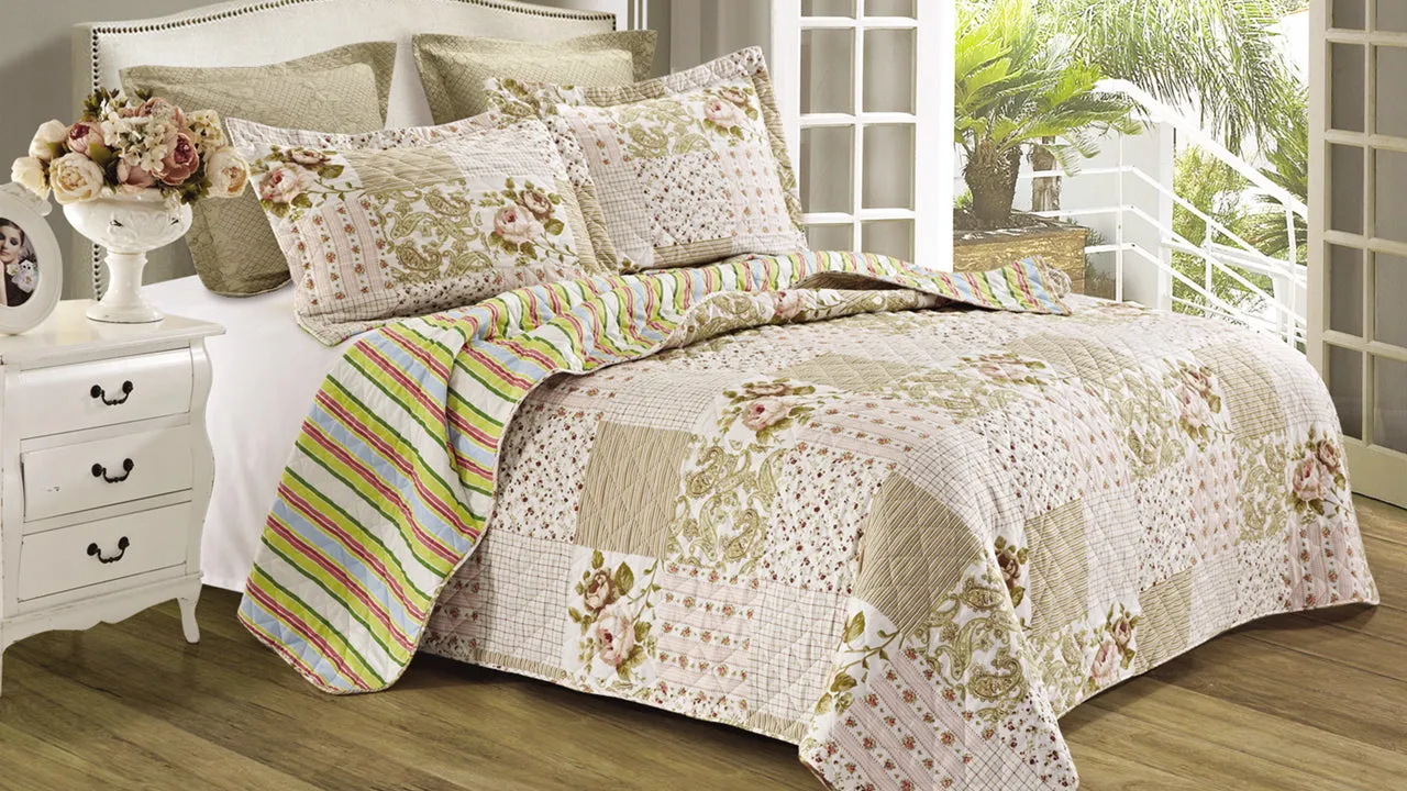 3-Piece: All Seasons Cotton Premium Collection Quilt Sets