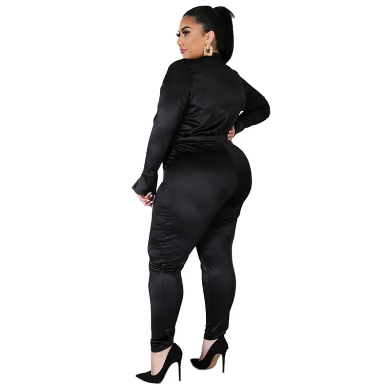 30 Pieces) Solid Color V-neck Bodysuit And Pants Two Pieces Set