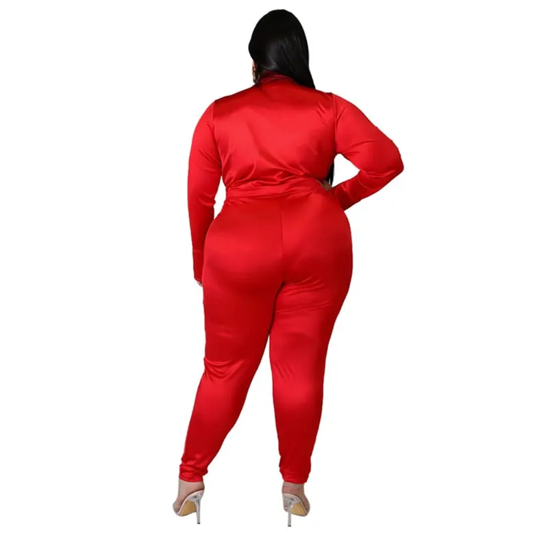 30 Pieces) Solid Color V-neck Bodysuit And Pants Two Pieces Set