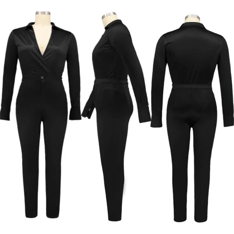30 Pieces) Solid Color V-neck Bodysuit And Pants Two Pieces Set