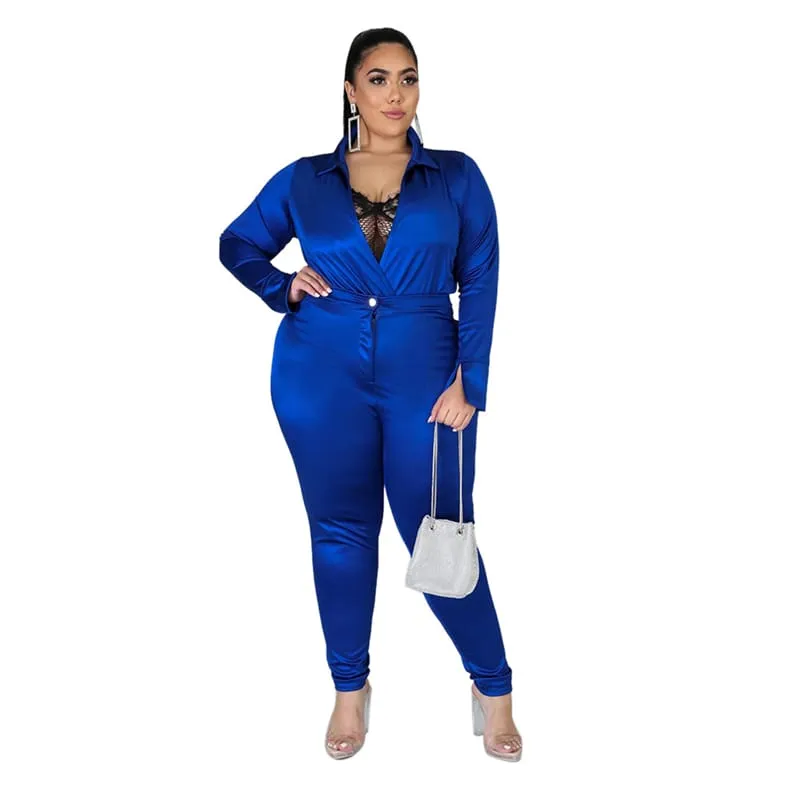 30 Pieces) Solid Color V-neck Bodysuit And Pants Two Pieces Set