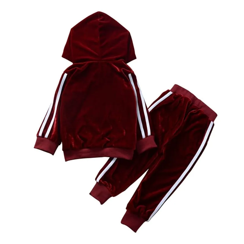 30 Pieces) Wholesale Kids Cute Rabbit Ear Design Hoodie And Pants Set