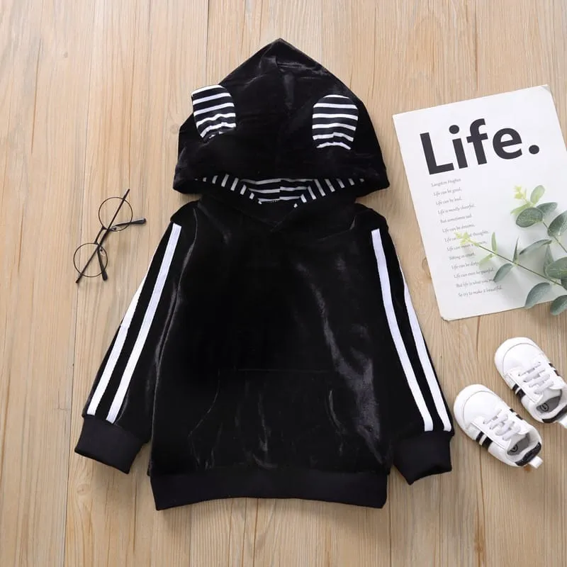 30 Pieces) Wholesale Kids Cute Rabbit Ear Design Hoodie And Pants Set