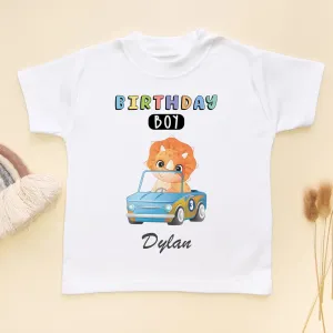 3rd Birthday Racing Dino Personalised T Shirt