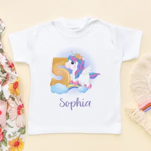 5th Birthday Unicorn Personalised T Shirt
