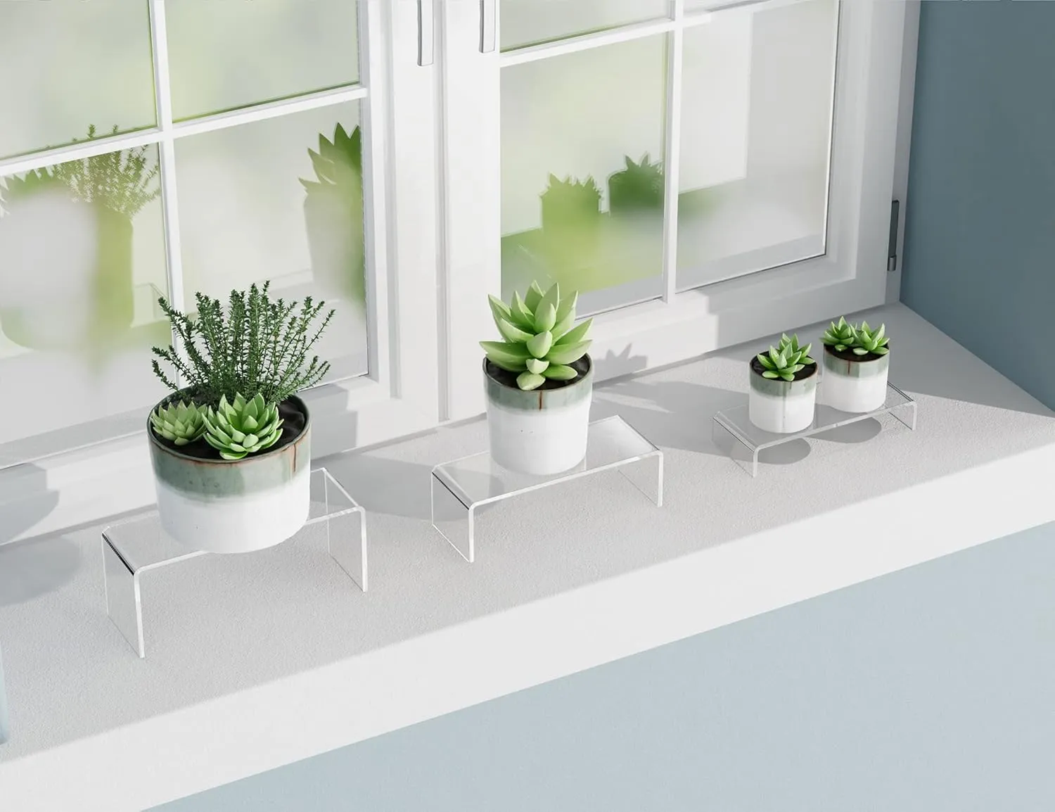 6Pcs Clear Acrylic Risers Clear Acrylic Display Stand Cupcakes (3- 4- 5 IN)