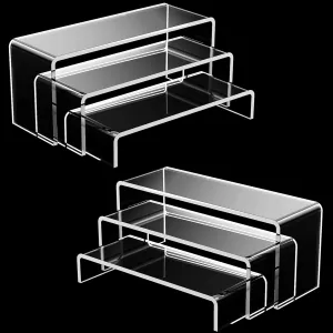 6Pcs Clear Acrylic Risers Clear Acrylic Display Stand Cupcakes (3- 4- 5 IN)