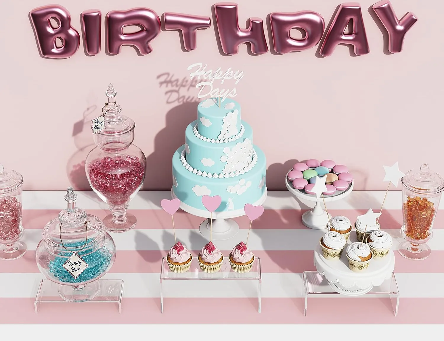 6Pcs Clear Acrylic Risers Clear Acrylic Display Stand Cupcakes (3- 4- 5 IN)