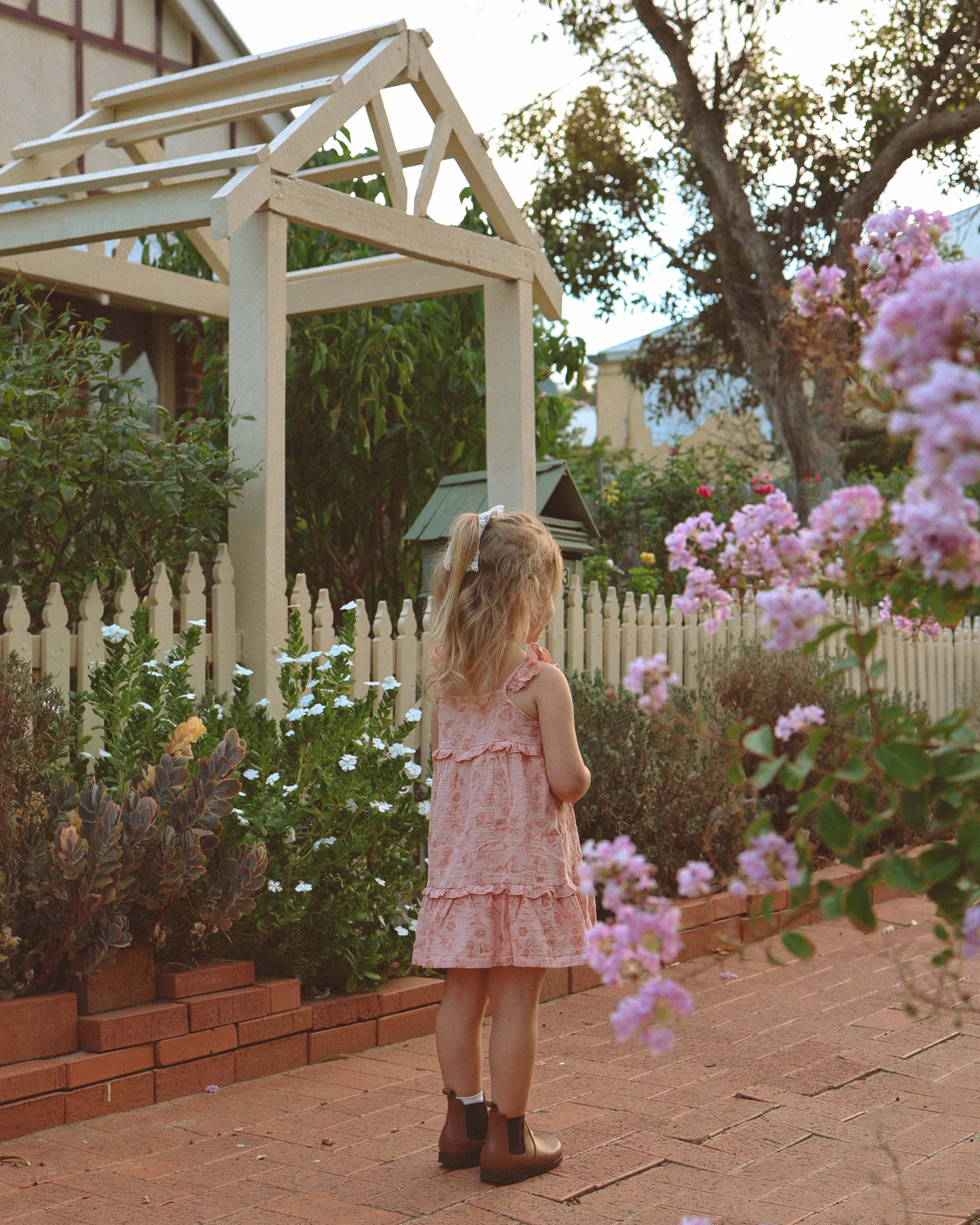 Ada Frill Dress ~ Vintage Pink