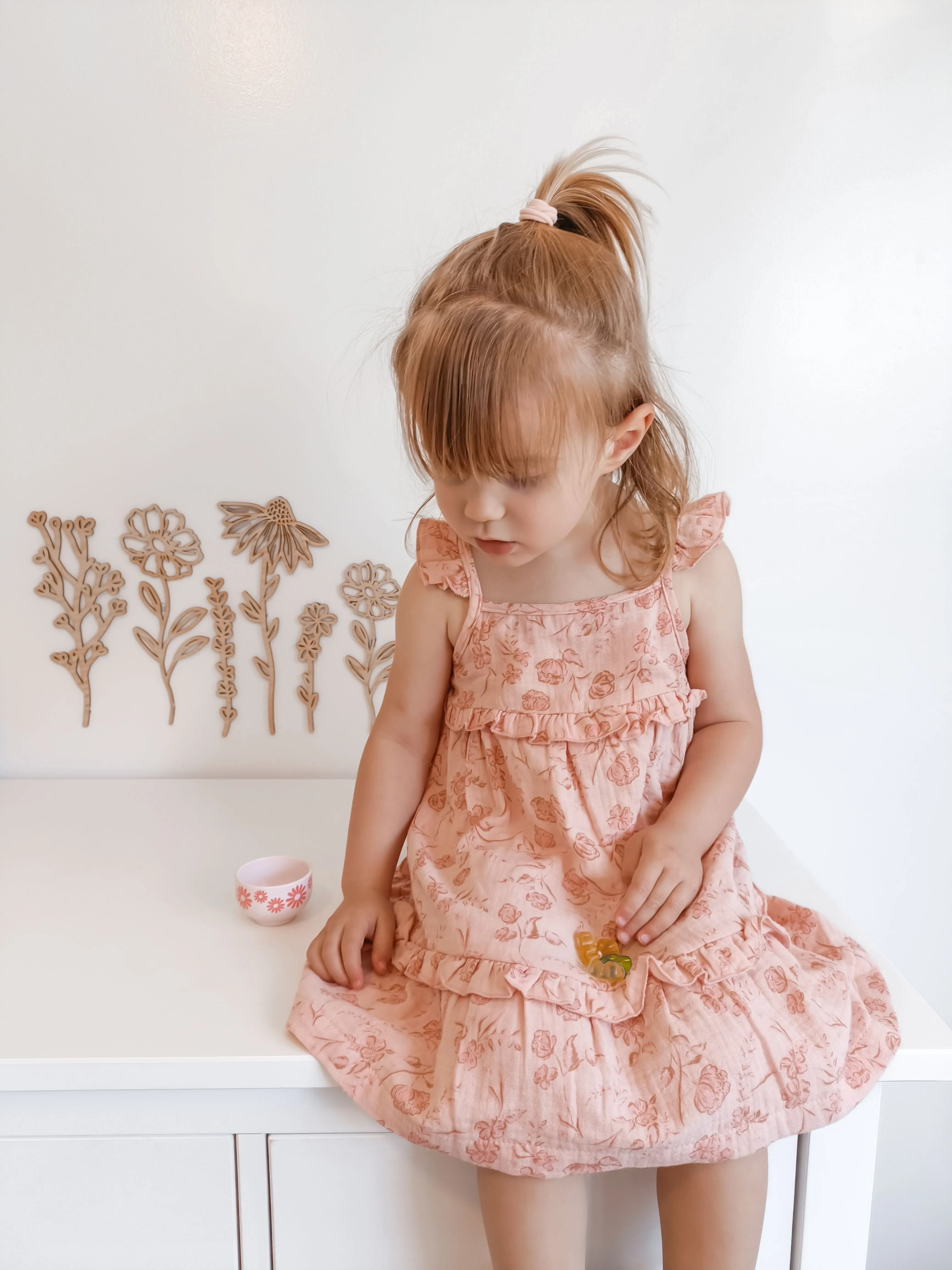Ada Frill Dress ~ Vintage Pink