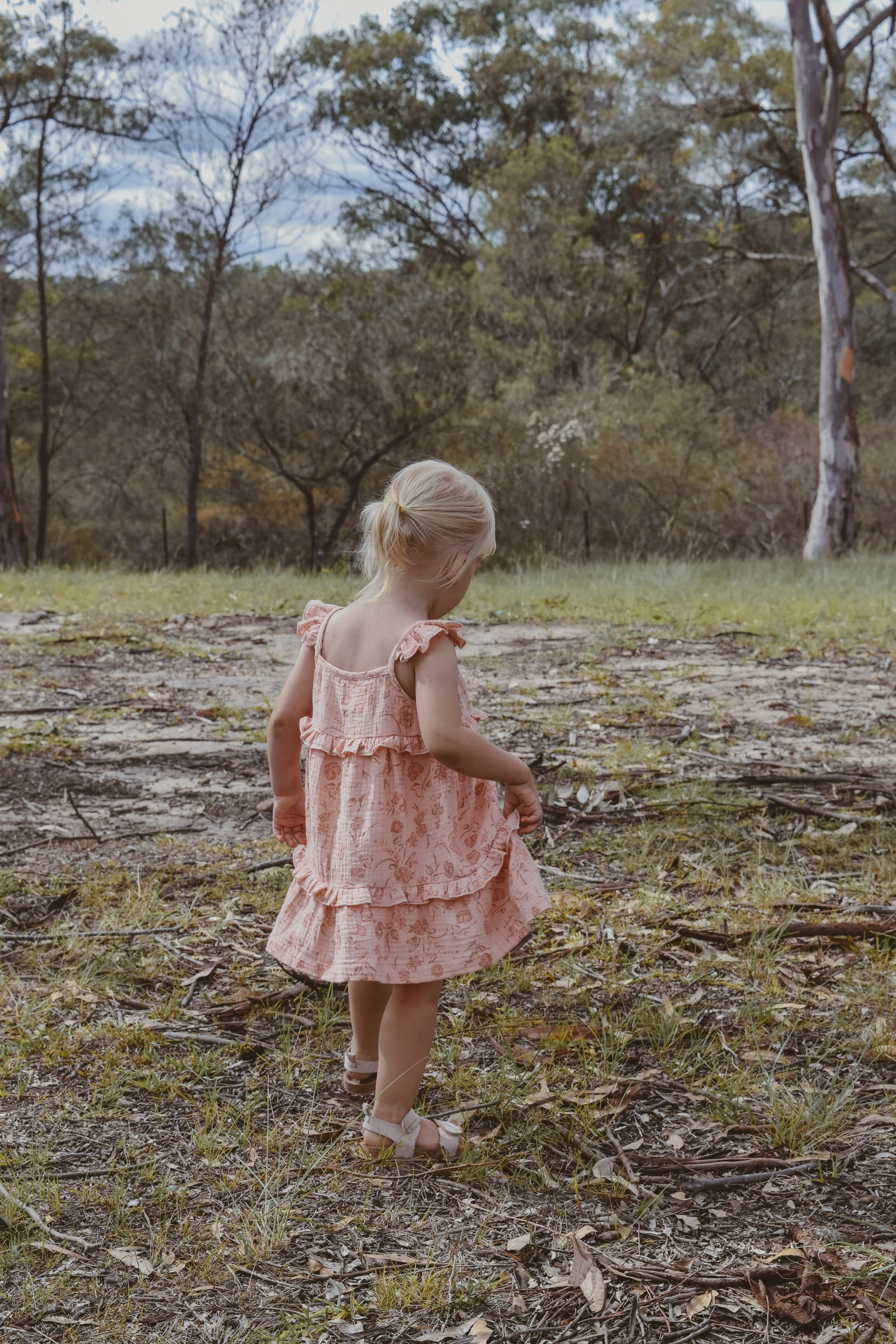 Ada Frill Dress ~ Vintage Pink