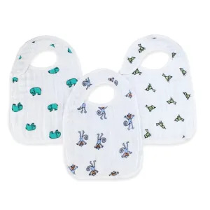 ADEN   ANAIS Cotton Muslin Snap Bibs 3 Pack Jungle Jam - 3 pack
