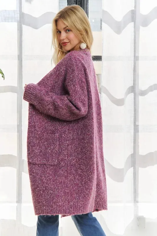 ADORA 2 Tone Sweater Pocket Cardigan