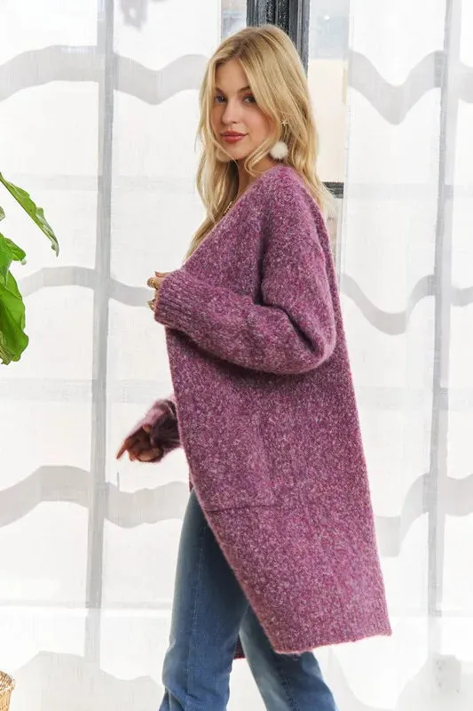 ADORA 2 Tone Sweater Pocket Cardigan