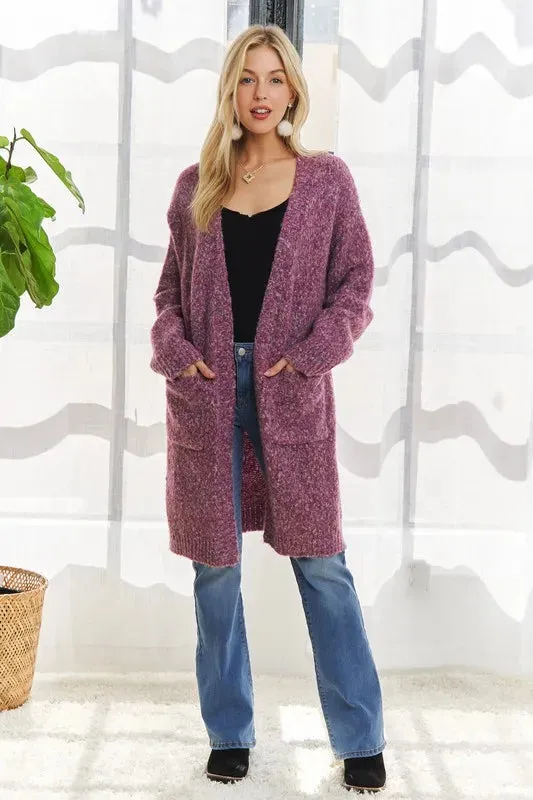 ADORA 2 Tone Sweater Pocket Cardigan
