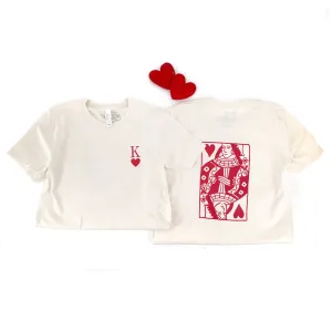 Adult King and Queen of Hearts Tees, Valentines Matching Shirts
