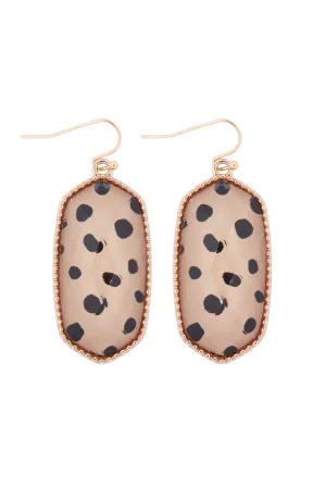 AE0331 - OVAL EPOXY DROP FISH HOOK EARRINGS