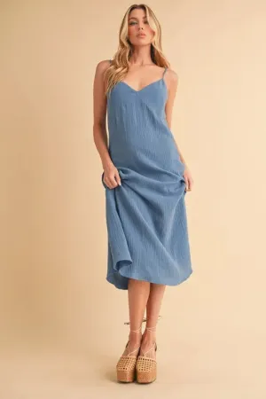Aemi Co Side Button Midi Cami Dress