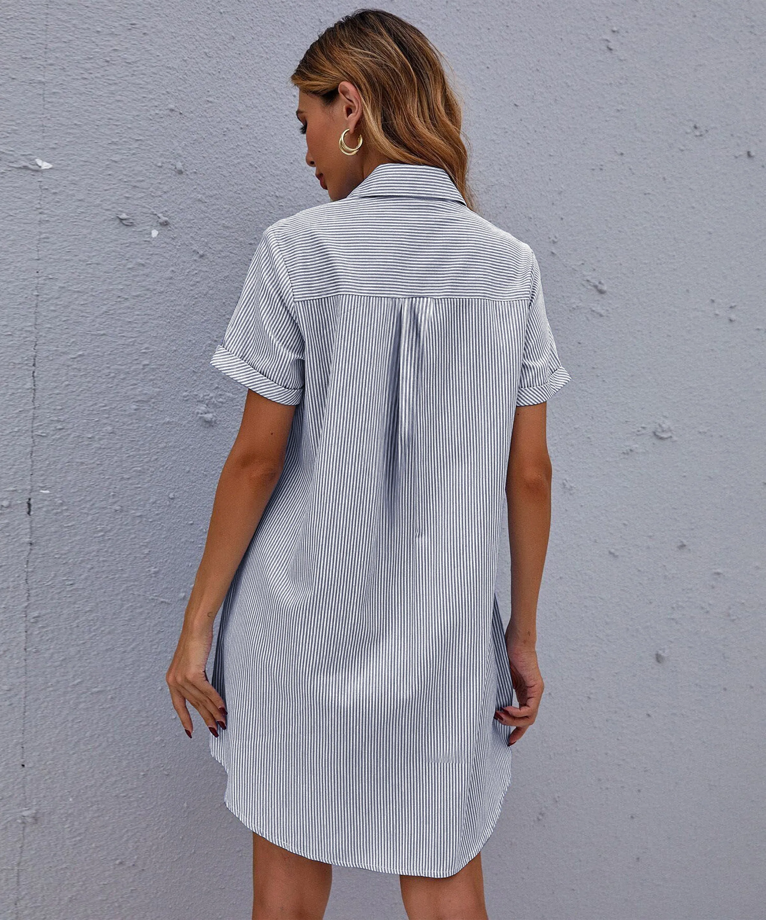 Aiyana Shirt Dress - Navy