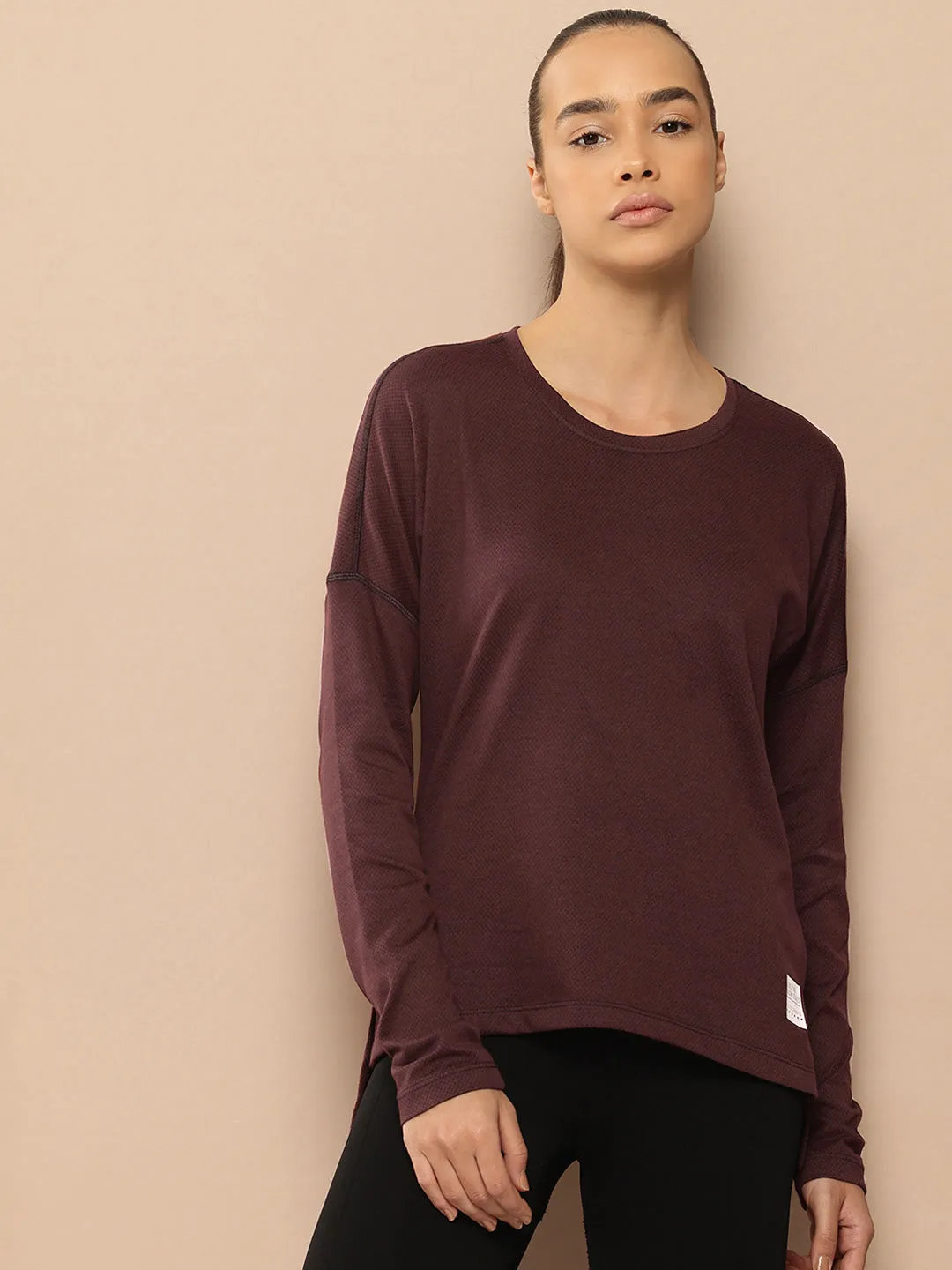 Alcis Women Drop-Shoulder Sleeves T-shirt