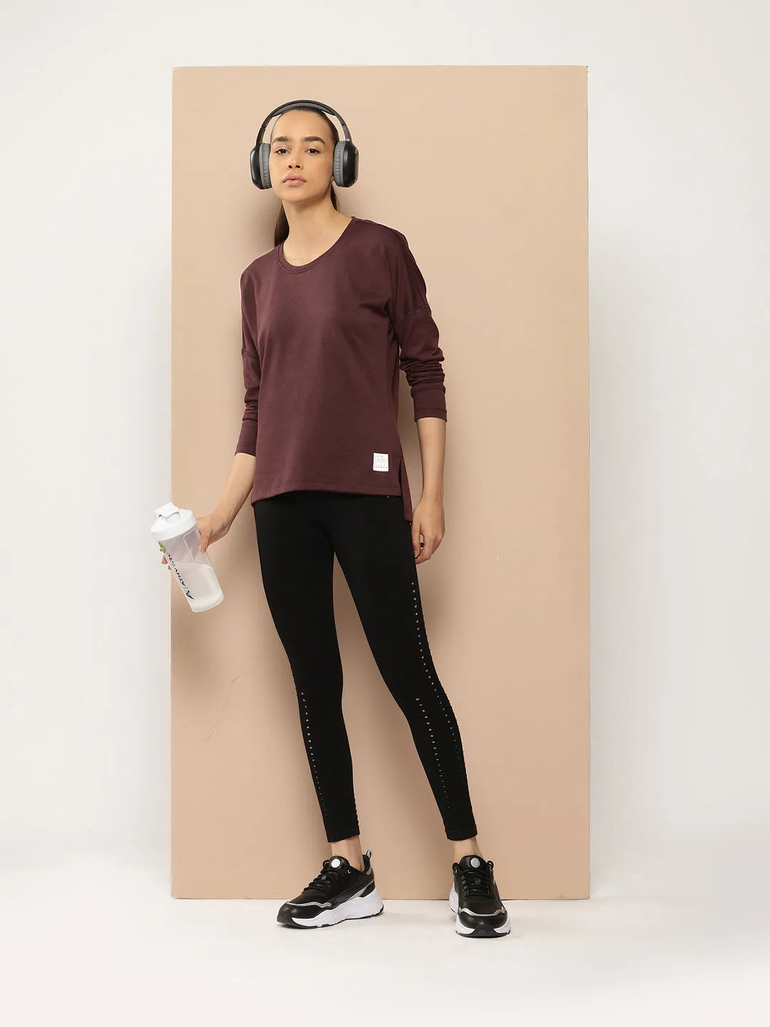Alcis Women Drop-Shoulder Sleeves T-shirt