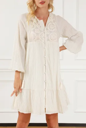 Alexi Tie Neck Balloon Sleeve Mini Dress