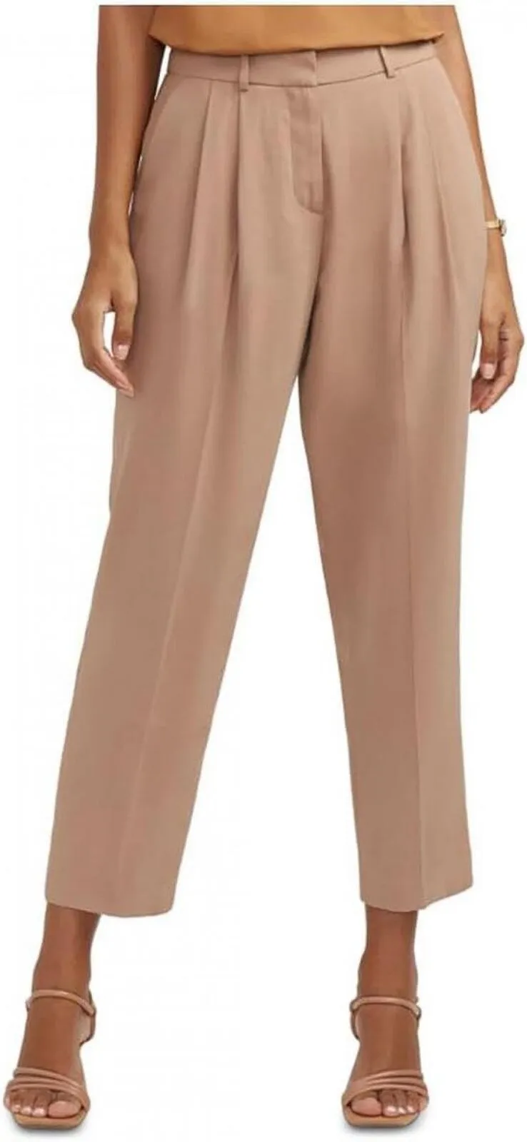 Anne Klein Suit Separate Professional Dress Pants 10842473 Light Coffee Brown 10