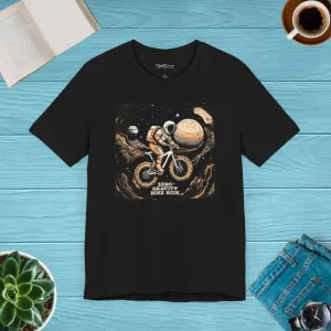 Astronaut Moon Bicycle Unisex Jersey Short Sleeve Tee