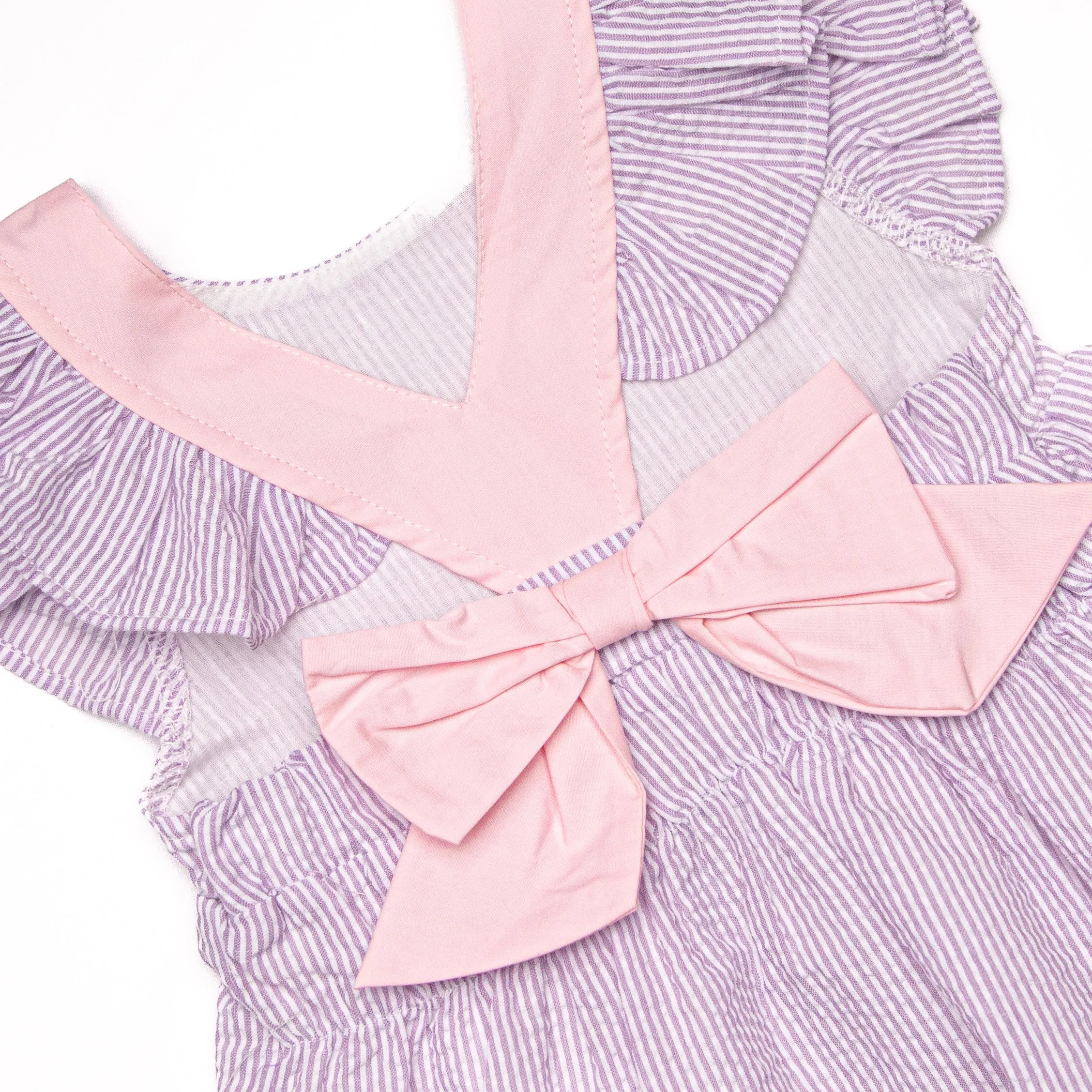 Ava Dress, Purple Seersucker