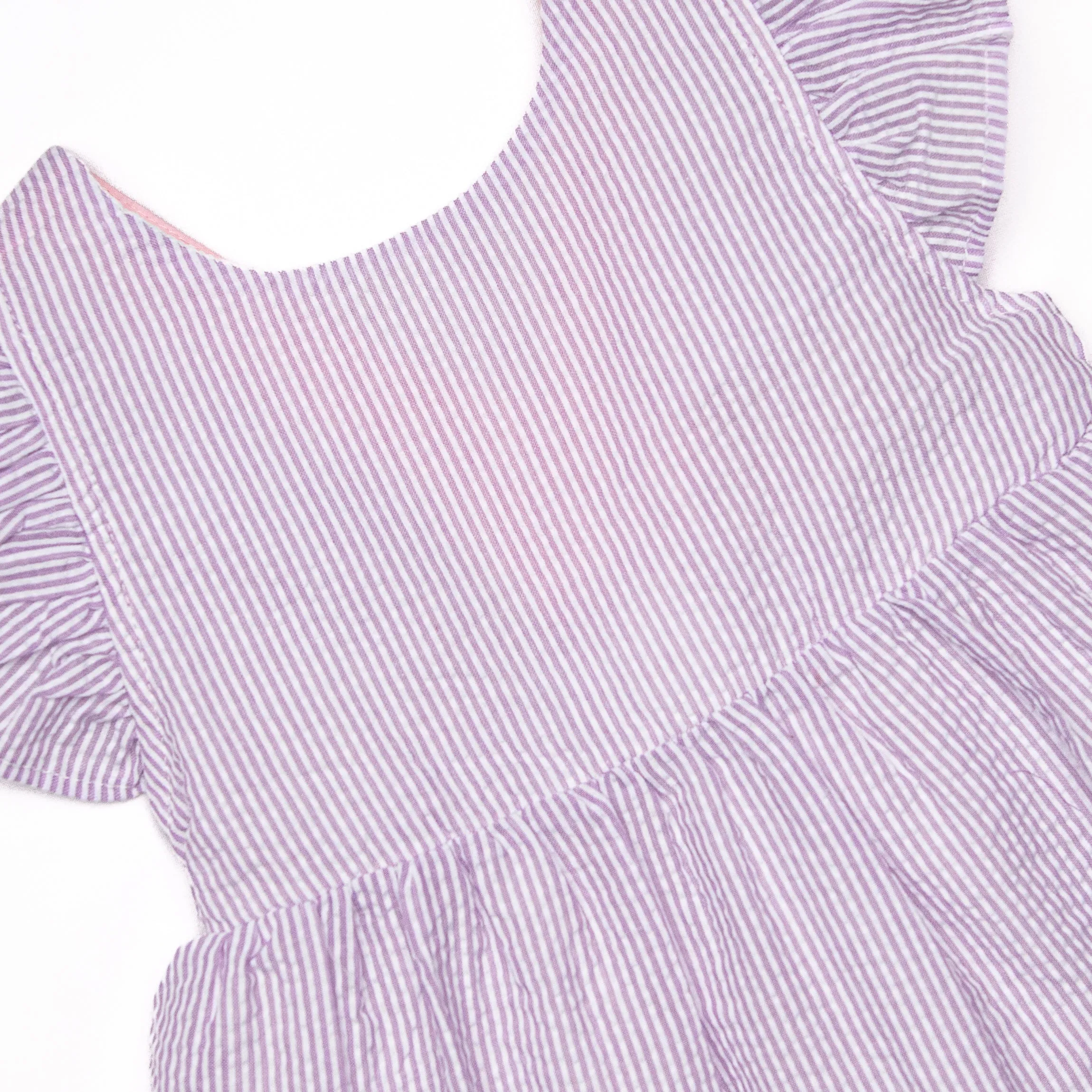 Ava Dress, Purple Seersucker