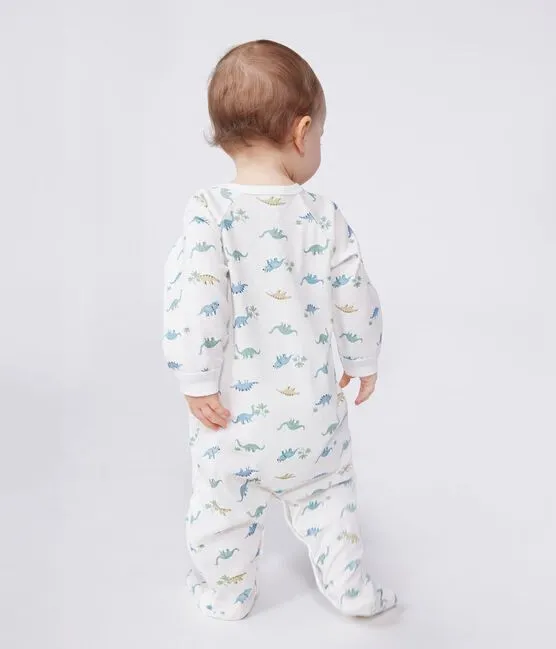 Baby Boy Side Zip Footie in Dino