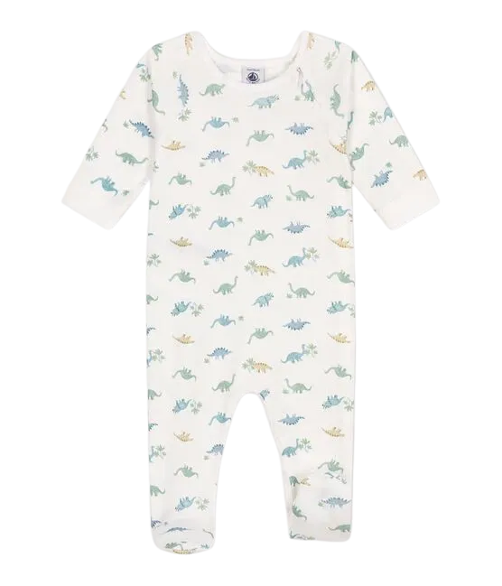 Baby Boy Side Zip Footie in Dino