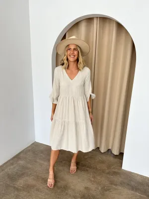 Bailey Midi Dress -Beige