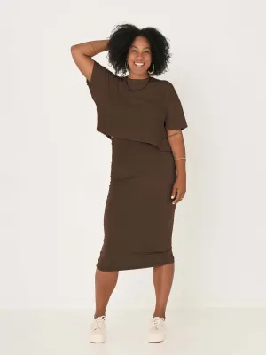 Bamboo Midi Tube Skirt - Cocoa