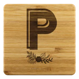 Bamboo "P" Coasters (Sets of 4)