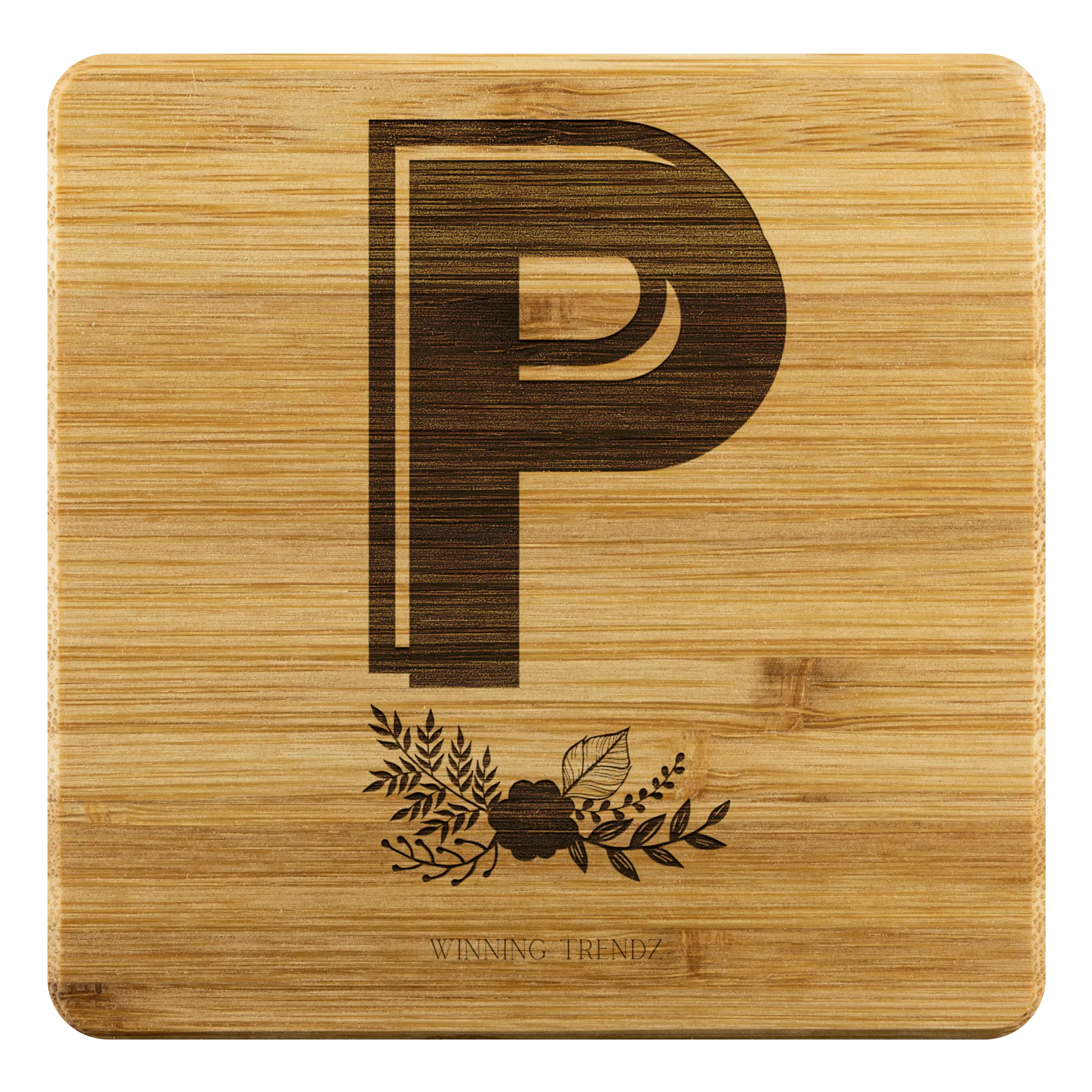 Bamboo "P" Coasters (Sets of 4)