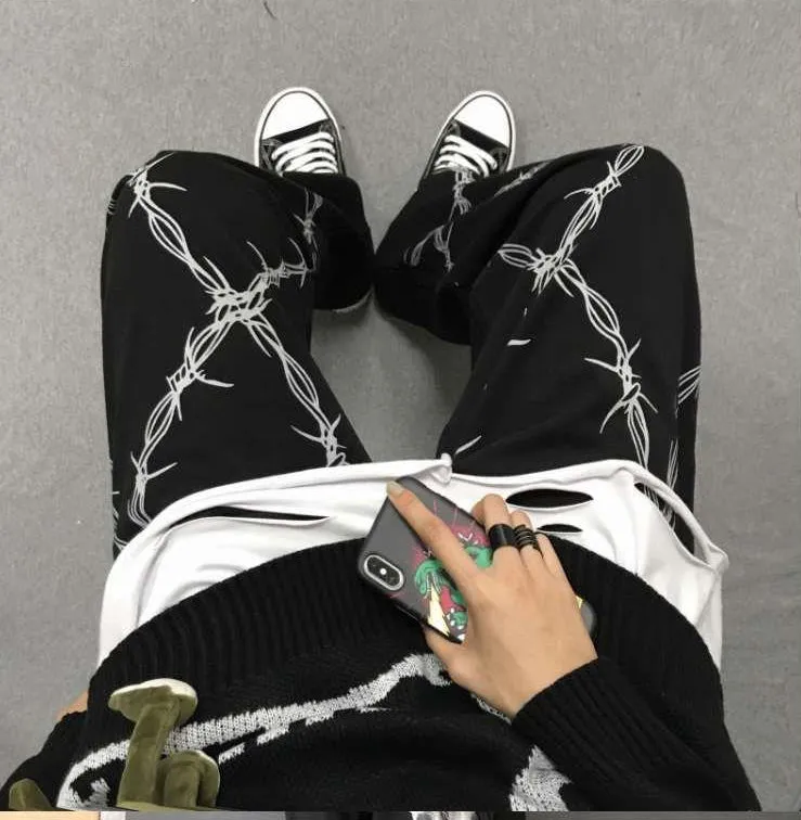 Barbed Wire Hip Hop Long Pants