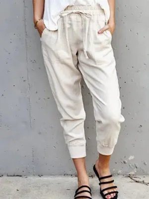 Beatriz® | Lightweight Cotton Blend Linen Trousers For Women