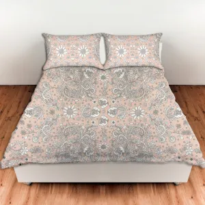 Bedroom Set 'Beige Floral' Duvet Cover