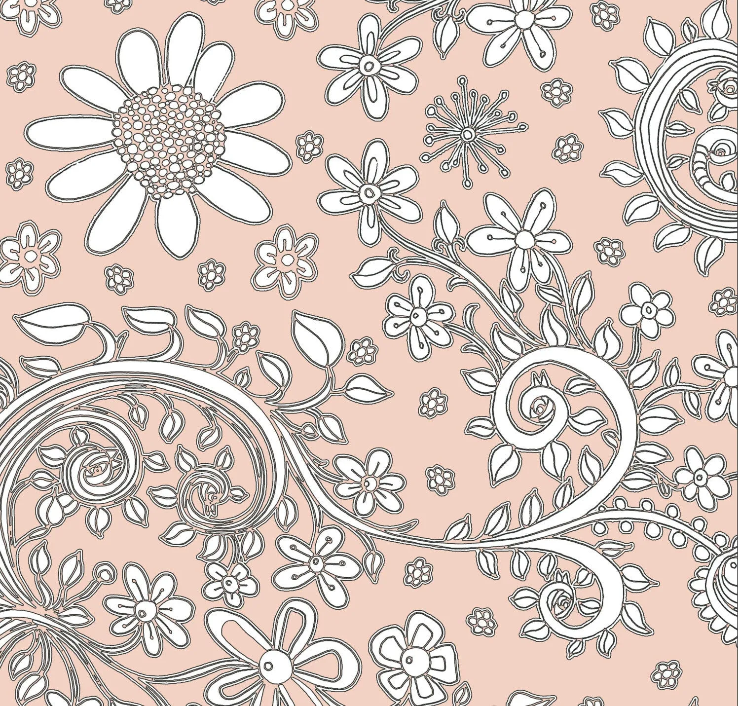 Bedroom Set 'Beige Floral' Duvet Cover