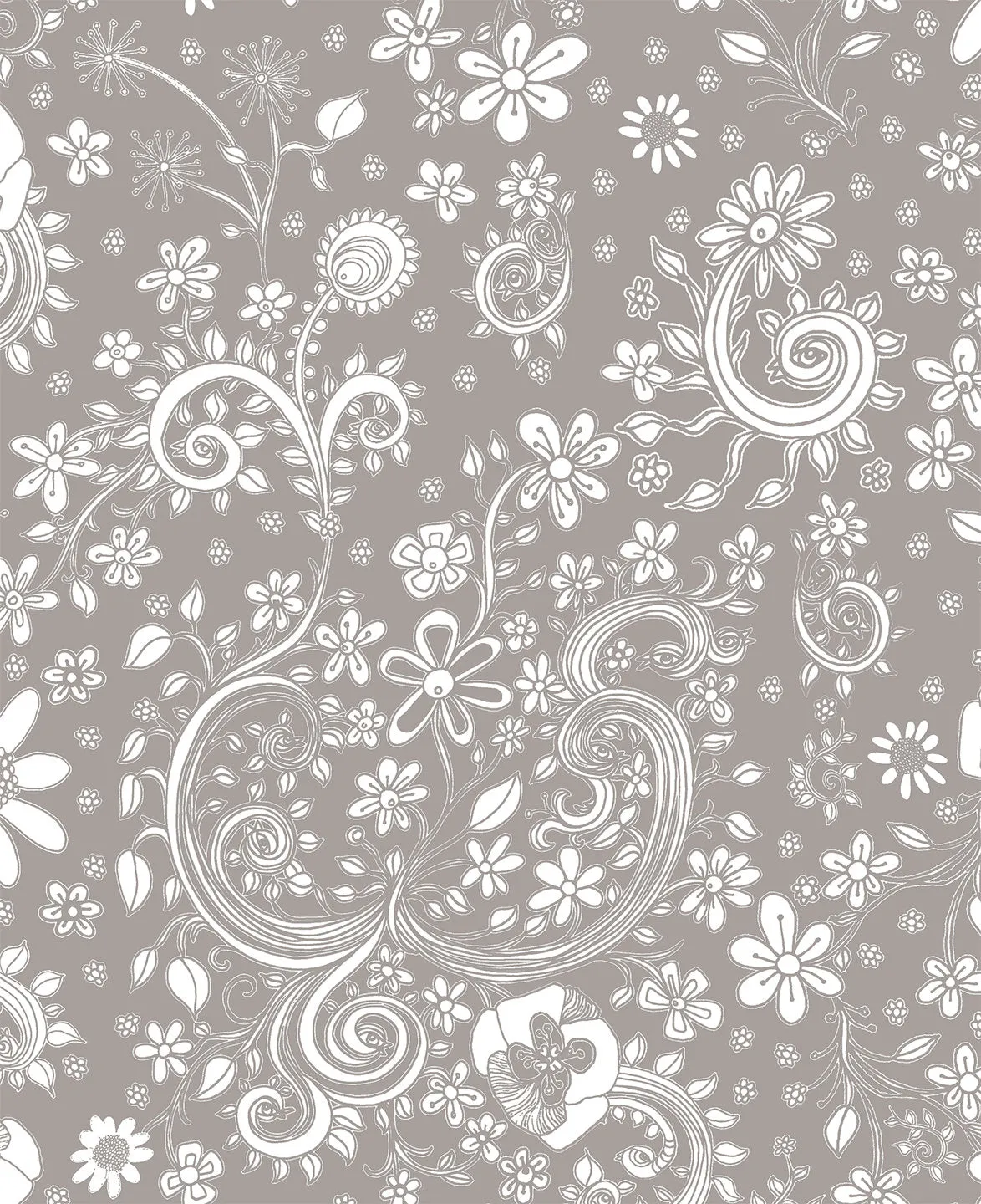 Bedroom Set 'Grey Floral' Duvet Cover