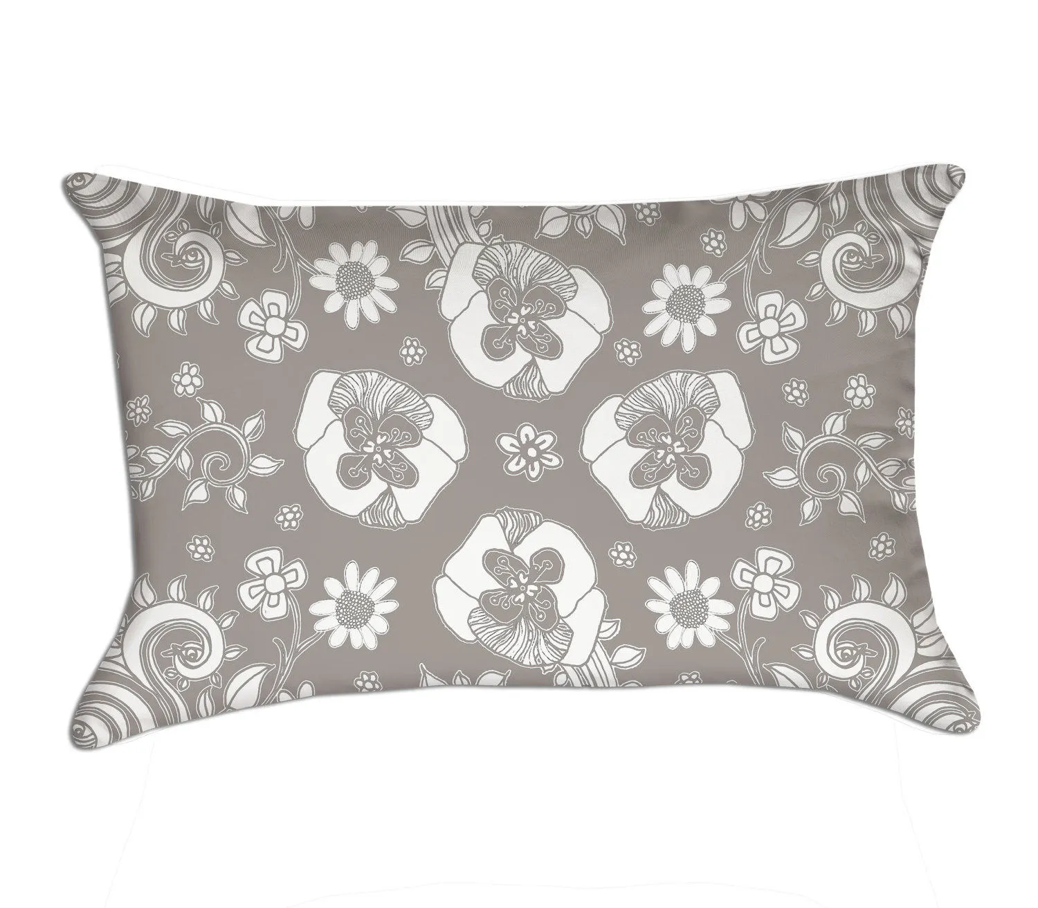 Bedroom Set 'Grey Floral' Duvet Cover