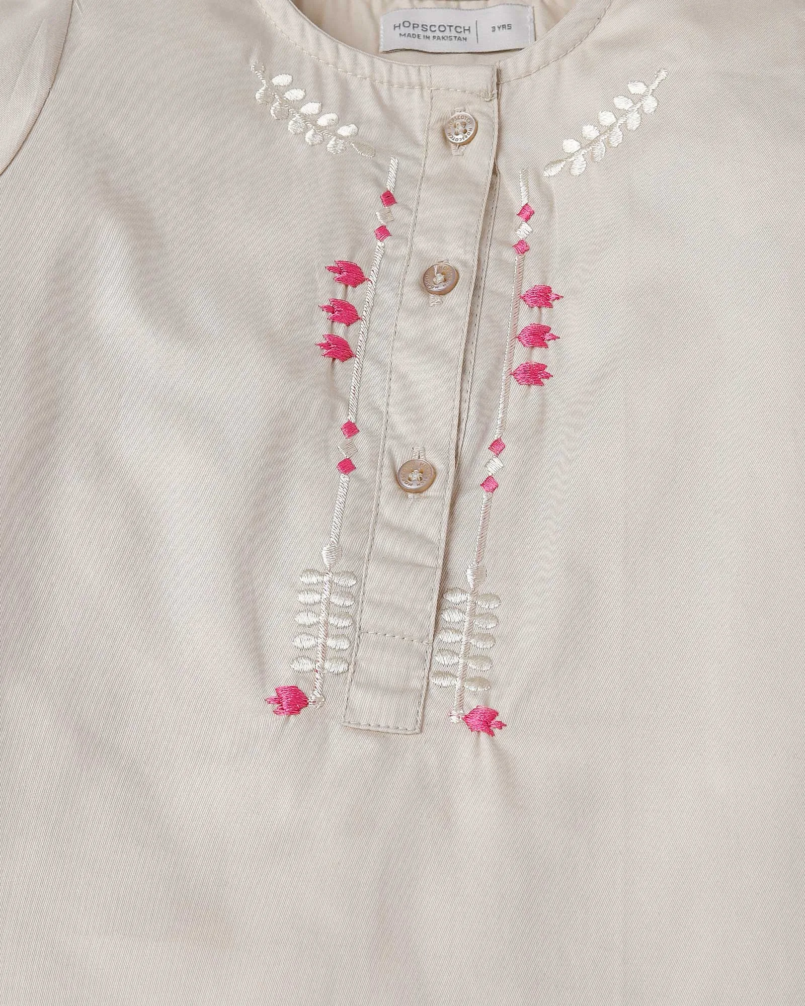 Beige Embroidered Suit
