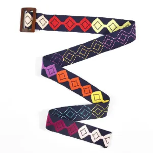 Belt with Wooden Buckle 39" | Navy Blue