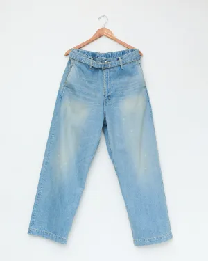 Belted Trousers, Light Indigo